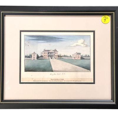 DRAYTON HALL WATERCOLOR PRINT SIMITIERE