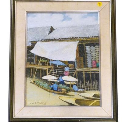 V CHAIDUANG IMPRESSIONIST OIL ON CANVAS