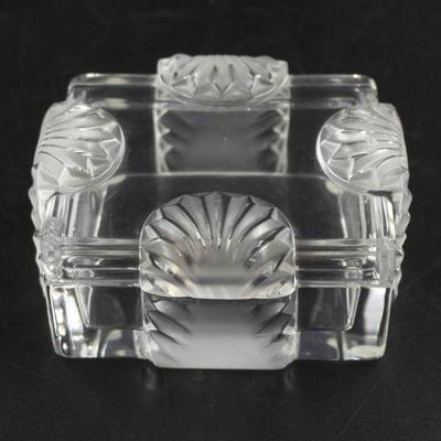 LALIQUE CRYSTAL CORFOU CIGARETTE BOX