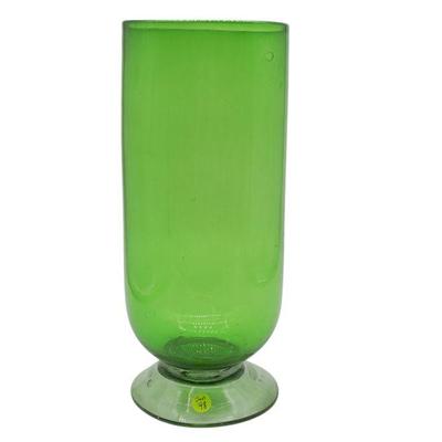 LARGE MCM EMERALD GREEN BLOWN GLASS VASE