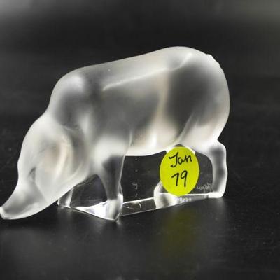 LALIQUE CRYSTAL PIG RETIRED