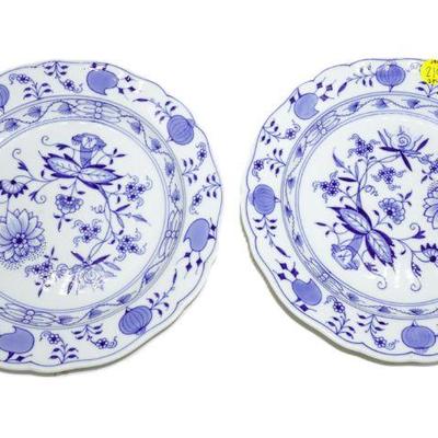 TWO MEISSEN BLUE ONION SALAD PLATES