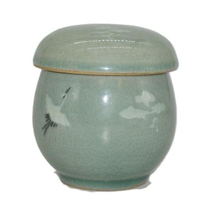 KOREAN CELADON CRANE TEACUP