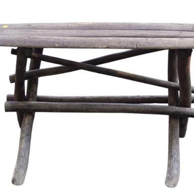 RUSTIC ANTIQUE ADIRONDACK FARMHOUSE BENCH