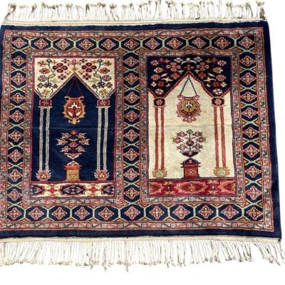 HAND KNOTTED WOOL PRAYER RUG