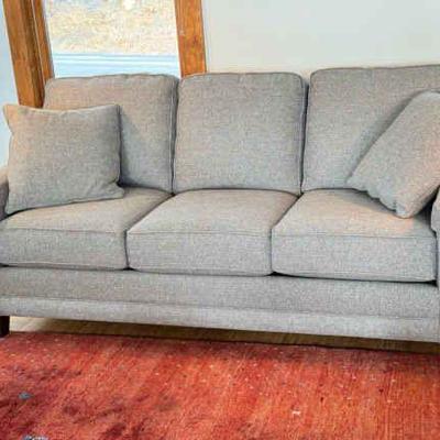 Pristine Gray Tone Bassett Sofa With Removable Pillows

