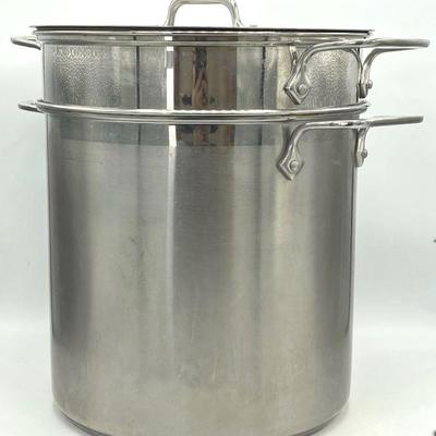 All Clad 12 Quart Multi Pot Simply Strain Four Piece Set
