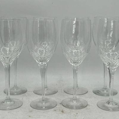 (8) 8.25” Orrefors Prelude Vintage Crystal Wine Glasses
