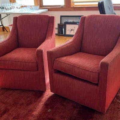 (2) Sam Moore Swivel Arm Chairs

