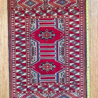 18” X 30” Handwoven Tribal Area Rug with Geometric Design
