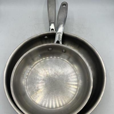 (2) OXO Stainless Steel Open Fry Pans

