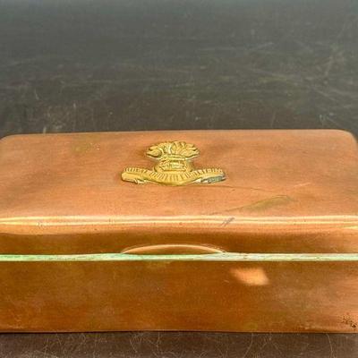 1915 Copper Cigar Box Royal Dublin Fusiliers

