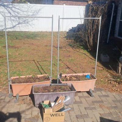 Self watering Planters(3) With Small Box Of Accessories

