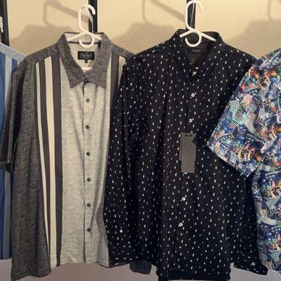 Nat Nash, 7 Diamonds And Bugatchi Button Up Men’s Shirts Size XXL