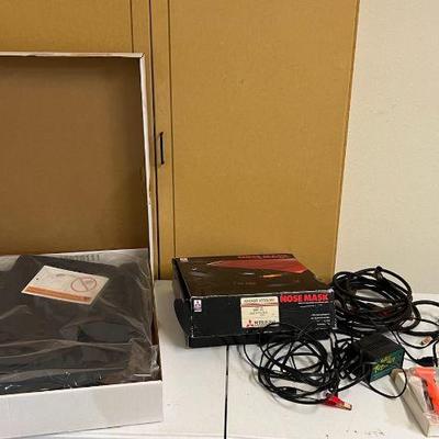 Various Car Accessories & Tools: Mitsubishi Nose Mask, Nissan Leaf Floor Protectors, Battery Testers
