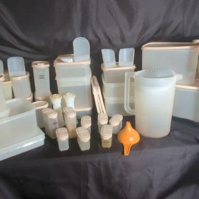 Tupperware Galore Full Set From Large Storage, Picture, Spice Containers, Vintage Salt And Pepper, S
