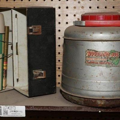 vintage cooler thermos Woodland jug