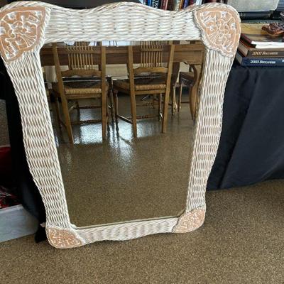 Wicker Framed Wall Mirror