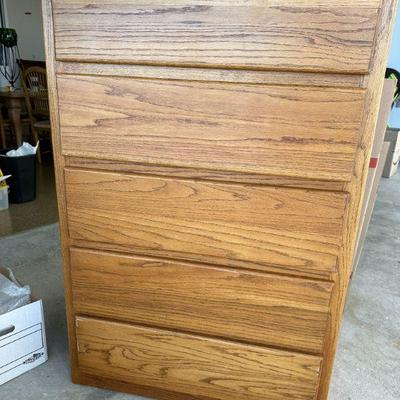 5-Drawer Oak Chest