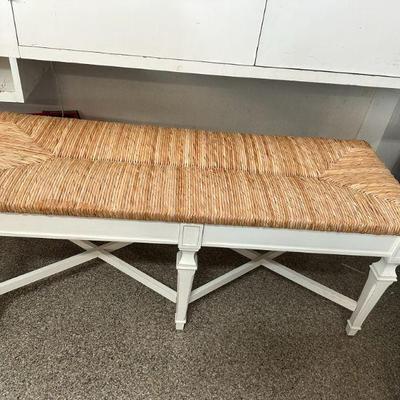 French Farmhouse 6 Leg Bench w/ Rush Seat