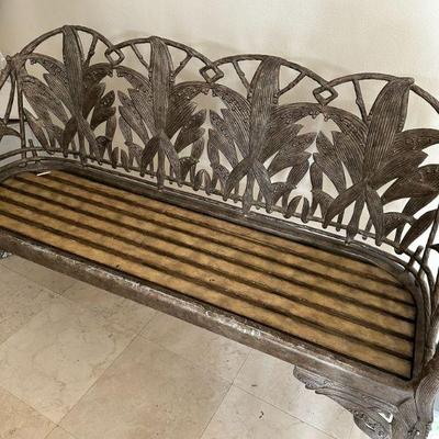 Tropical Style Cast Iron Garden Bench