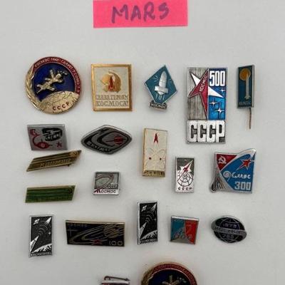 Large Soviet/CCCP Group of Pins – Mars & Kosmos