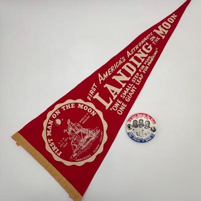 Vintage Apollo 11 Pennant/Pin – 1969