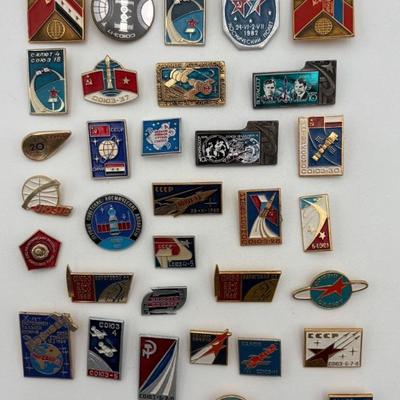 Large Soviet/CCCP Group of Pins – Soyuz