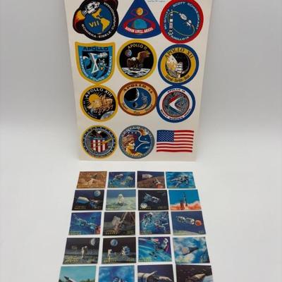 3-D Space Stamps from Bhutan/Nasa Apollo Logo Stickers