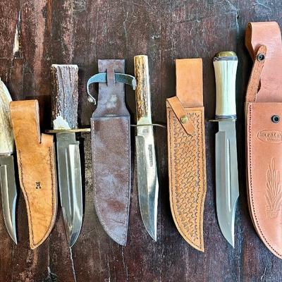 W 11”,  13”-   Trophy Stag J420, Original Bowie Knife G. C. Co. Solingen Germany 443 steel, Bone Handle