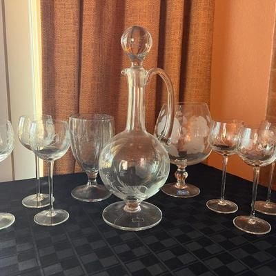 Ha129 vintage turkish crystal glassware
