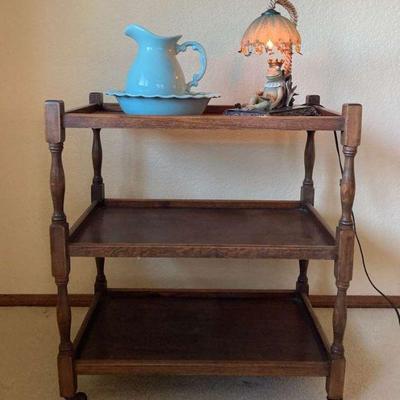 Sm113 tea cart pitcher and bowl set, frog lamp