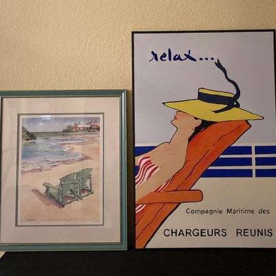 Sm119 relax poster and beach painting