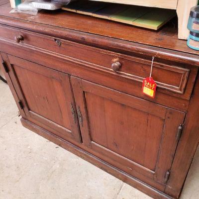 Antique 1 drawer bottom shelved cabinet