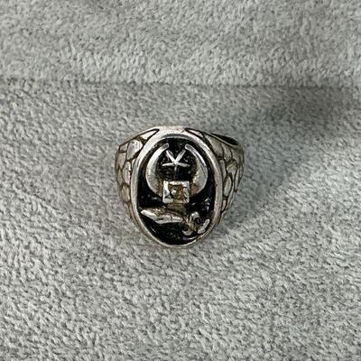 Vintage Silver Masonic Ring