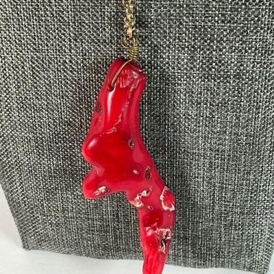 red Coral Pendant - 4"