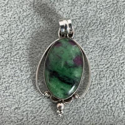 Sterling - Ruby in Ziosite Pendant