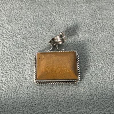 Sterling Yellow Jasper Pendant