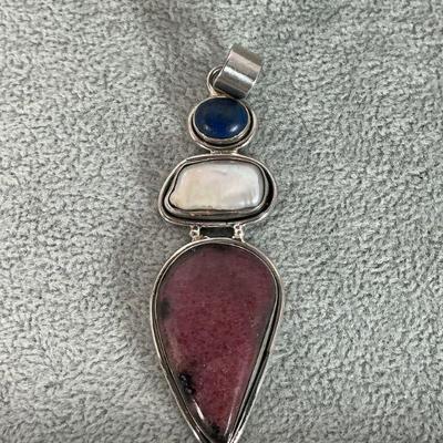 Sterling Multi Stone Pendant