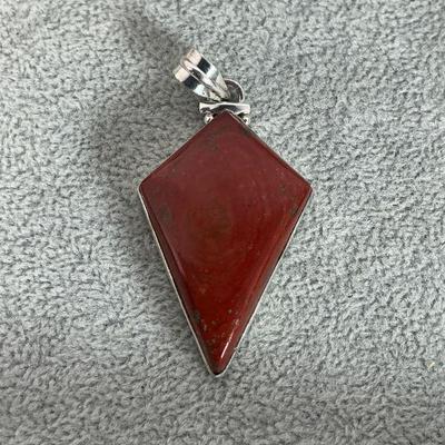Sterling Red Jasper Pendant