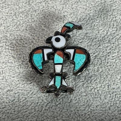 Sterling/Turquoise Bird Bolo Pendant