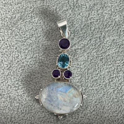 Sterling Multi Stone Pendant
