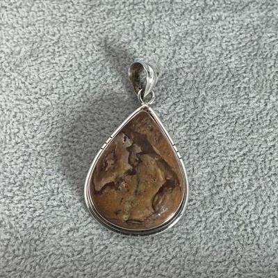 Sterling rainforest rhyolite pendant