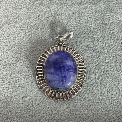 Sterling Dyed Agate Pendant