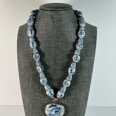 Chinese Porcelain Bead Necklace