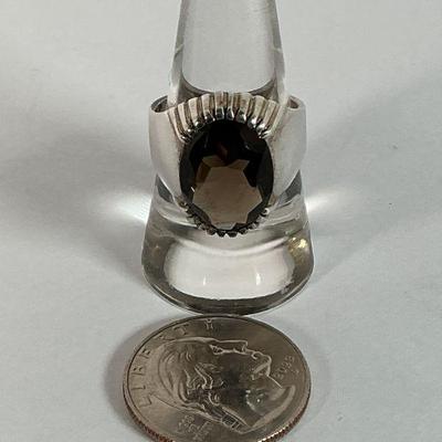 Sterling/Smoky Quartz Ring