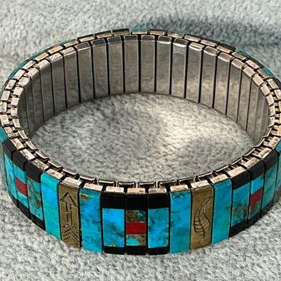 turquoise, Onyx, Expanding bracelet