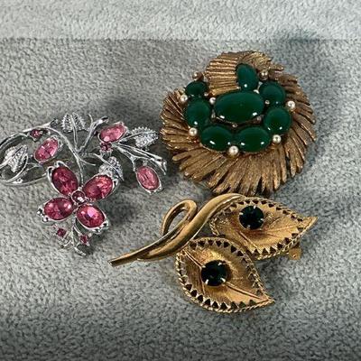 3- Marked Brooches - BSK, Celebrity, Coro