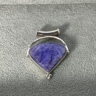 Sterling Blue Crackle Quartz Pendant