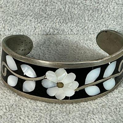 Sterling Cuff W/ Mother of Pearl